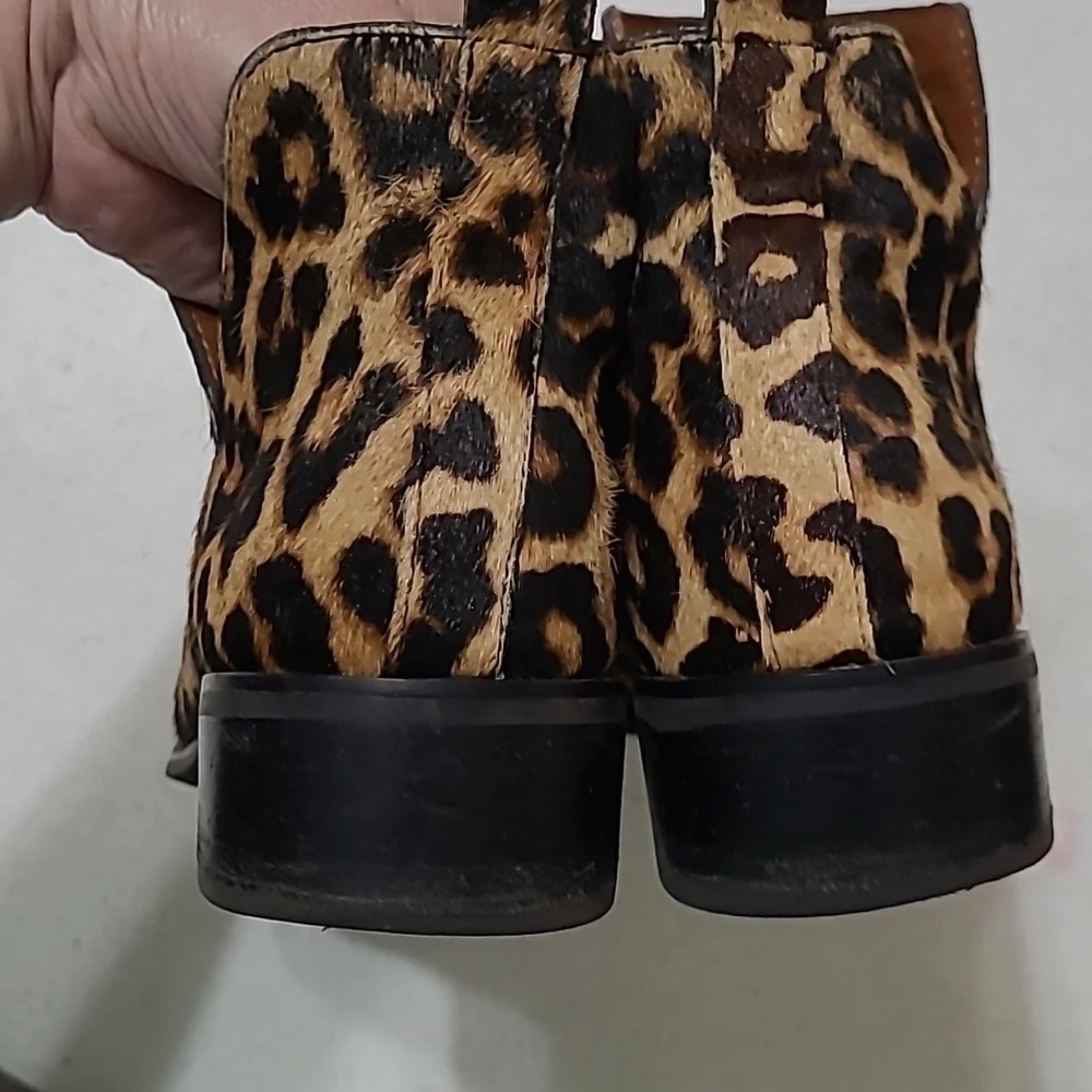 Franco Sarto women's animal print/fur ankle boots size 7.5